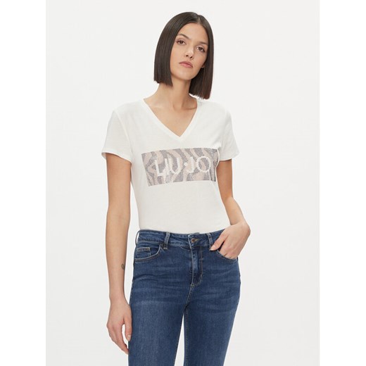 Liu Jo T-Shirt WA4019 JS923 Biały Regular Fit ze sklepu MODIVO w kategorii Bluzki damskie - zdjęcie 182717601