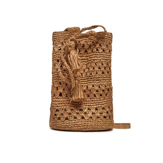 Manebi Torebka Handcrafted Raffia Beach Bucket Weaving V 2.2 AO Brązowy ze sklepu MODIVO w kategorii Torby letnie - zdjęcie 182717652