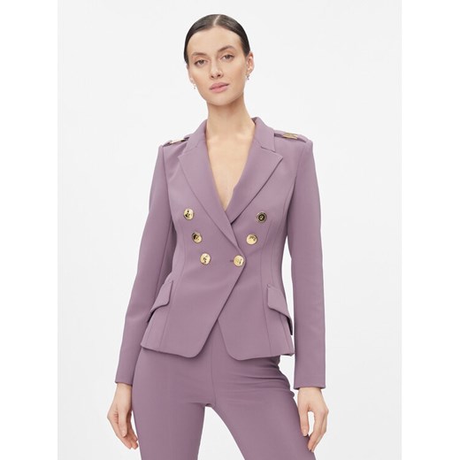 Elisabetta Franchi Marynarka GI-061-36E3-V600 Fioletowy Slim Fit ze sklepu MODIVO w kategorii Marynarki damskie - zdjęcie 182717671
