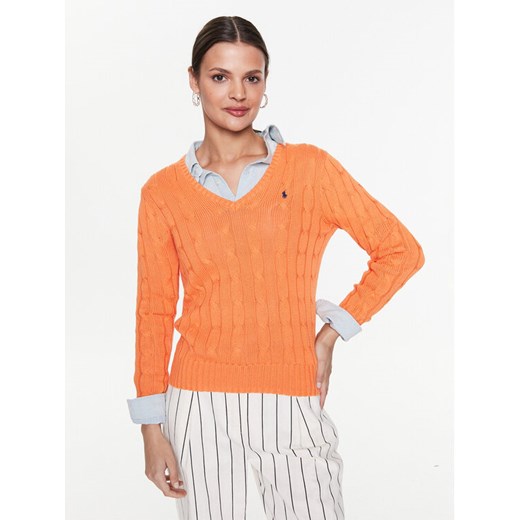 Polo Ralph Lauren Sweter 211891641008 Pomarańczowy Slim Fit ze sklepu MODIVO w kategorii Swetry damskie - zdjęcie 182717703