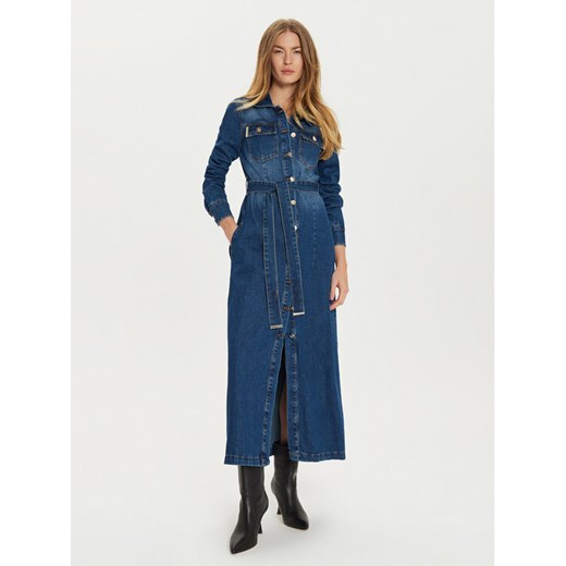 Babylon Sukienka jeansowa EBJ008 Niebieski Regular Fit ze sklepu MODIVO w kategorii Sukienki - zdjęcie 182717713