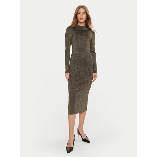 MICHAEL Michael Kors Sukienka dzianinowa MF482KPAFB Złoty Slim Fit ze sklepu MODIVO w kategorii Sukienki - zdjęcie 182717742
