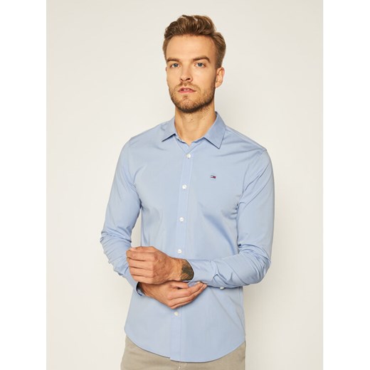 Tommy Jeans Koszula DM0DM04405 Błękitny Slim Fit ze sklepu MODIVO w kategorii Koszule męskie - zdjęcie 182717763