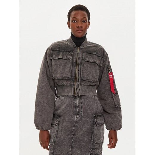 Alpha Industries Kurtka bomber 148008 Szary Regular Fit ze sklepu MODIVO w kategorii Kurtki damskie - zdjęcie 182717764
