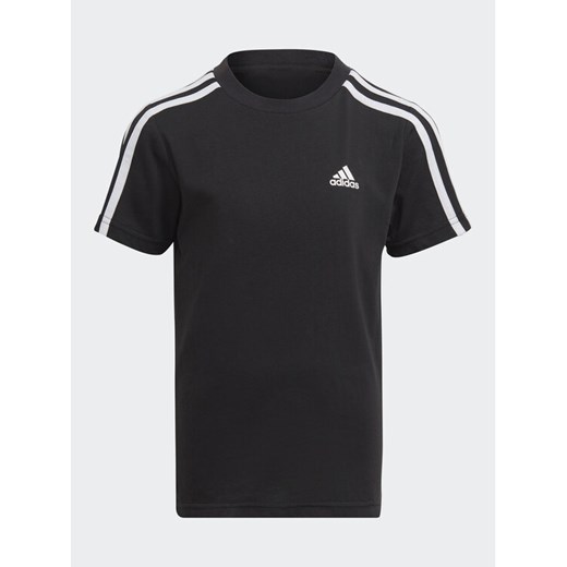 adidas T-Shirt Essentials 3-Stripes Cotton T-Shirt IC9135 Czarny Regular Fit ze sklepu MODIVO w kategorii T-shirty chłopięce - zdjęcie 182717781