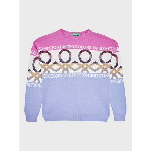United Colors Of Benetton Sweter 1194Q101X Fioletowy Regular Fit ze sklepu MODIVO w kategorii Swetry dziewczęce - zdjęcie 182717873