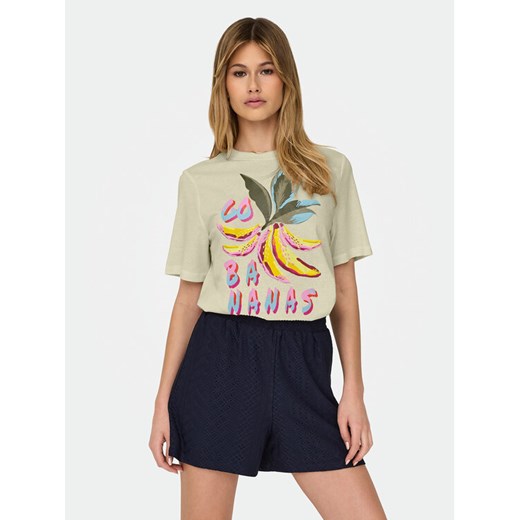 ONLY T-Shirt Bilins 15320615 Żółty Regular Fit ze sklepu MODIVO w kategorii Bluzki damskie - zdjęcie 182717940
