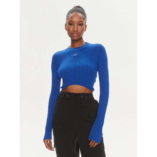 Hugo Sweter Succoire_B 50514280 Niebieski Slim Fit ze sklepu MODIVO w kategorii Swetry damskie - zdjęcie 182718101