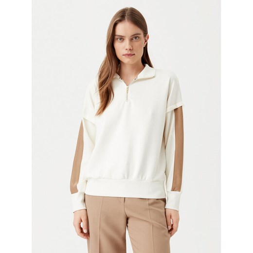 BOSS Bluza Dual 50535825 Écru Relaxed Fit ze sklepu MODIVO w kategorii Bluzy damskie - zdjęcie 182718133