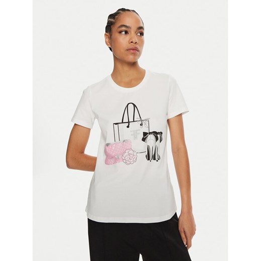 Fracomina T-Shirt FR24WT3004J40108 Biały Regular Fit ze sklepu MODIVO w kategorii Bluzki damskie - zdjęcie 182718140