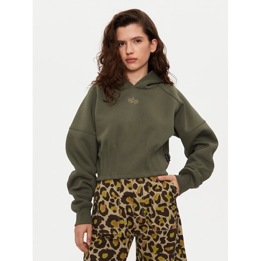 Alpha Industries Bluza 148041 Zielony Regular Fit ze sklepu MODIVO w kategorii Bluzy damskie - zdjęcie 182718200
