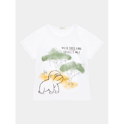 United Colors Of Benetton T-Shirt 3I1XA102V Biały Regular Fit ze sklepu MODIVO w kategorii Koszulki niemowlęce - zdjęcie 182718250