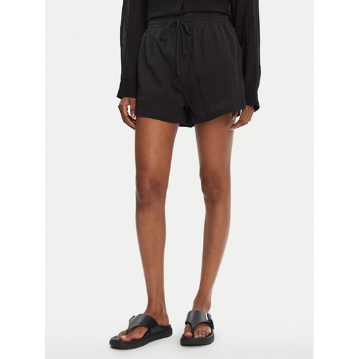 Seafolly Szorty materiałowe Crinkle 55429-SH Czarny Regular Fit M MODIVO