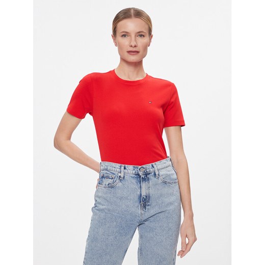 Tommy Hilfiger T-Shirt New Cody WW0WW40587 Czerwony Slim Fit ze sklepu MODIVO w kategorii Bluzki damskie - zdjęcie 182718293