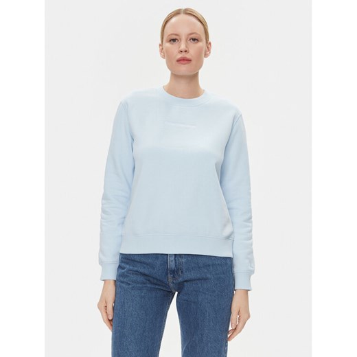 Calvin Klein Jeans Bluza Institutional J20J222548 Błękitny Regular Fit ze sklepu MODIVO w kategorii Bluzy damskie - zdjęcie 182718441