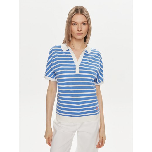 Tommy Hilfiger Polo WW0WW41889 Niebieski Relaxed Fit ze sklepu MODIVO w kategorii Bluzki damskie - zdjęcie 182718451