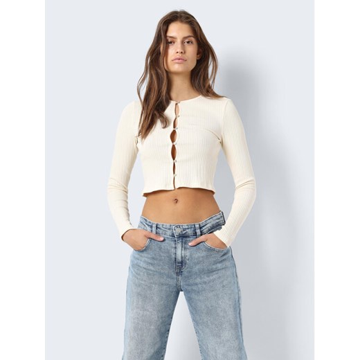 Noisy May Bluzka Cortina 27028966 Biały Slim Fit ze sklepu MODIVO w kategorii Bluzki damskie - zdjęcie 182718550