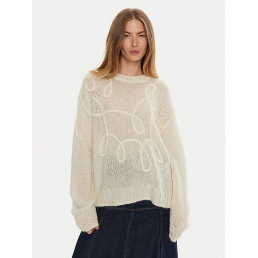 Munthe Sweter Tahlis 243160124370 Écru Loose Fit ze sklepu MODIVO w kategorii Swetry damskie - zdjęcie 182718573