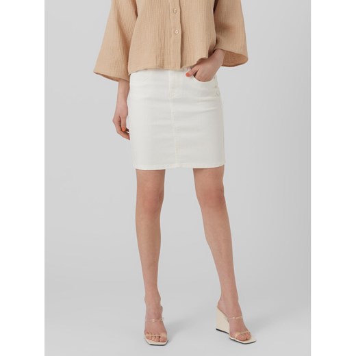 Vero Moda Spódnica jeansowa Luna 10279491 Biały Regular Fit ze sklepu MODIVO w kategorii Spódnice - zdjęcie 182718683