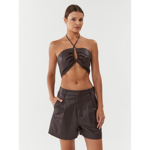 Gestuz Top 10908178 Brązowy Slim Fit ze sklepu MODIVO w kategorii Bluzki damskie - zdjęcie 182718780