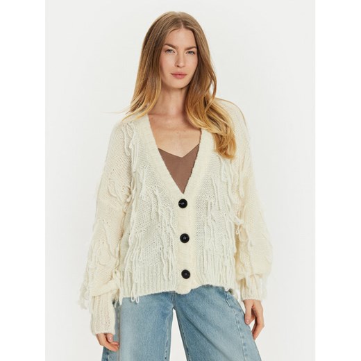 ViCOLO Kardigan 33034S Écru Relaxed Fit ze sklepu MODIVO w kategorii Swetry damskie - zdjęcie 182718833