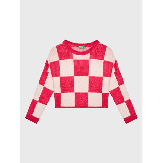 United Colors Of Benetton Sweter 17BTQ102I Różowy Relaxed Fit ze sklepu MODIVO w kategorii Swetry dziewczęce - zdjęcie 182718904