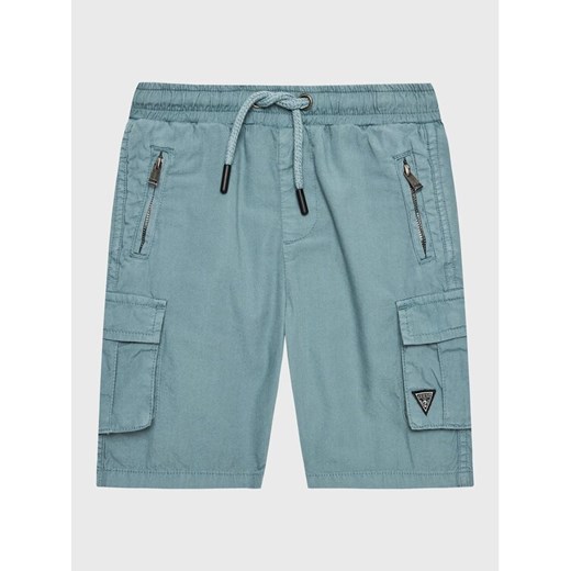 Guess Szorty materiałowe N2RD01 D3XN0 Niebieski Regular Fit ze sklepu MODIVO w kategorii Spodenki chłopięce - zdjęcie 182718914