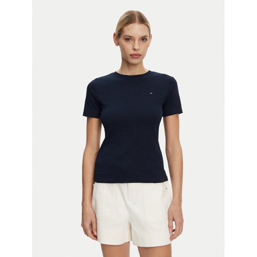 Tommy Hilfiger T-Shirt New Cody WW0WW40587 Granatowy Regular Fit ze sklepu MODIVO w kategorii Bluzki damskie - zdjęcie 182719181