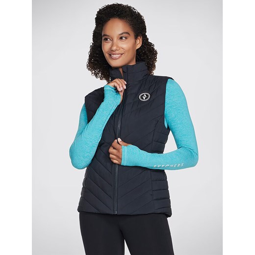 Skechers Bezrękawnik Goshield Everyday Vest JA7 Czarny Regular Fit ze sklepu MODIVO w kategorii Kamizelki damskie - zdjęcie 182719264