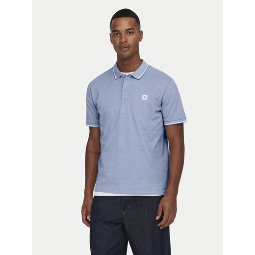 Only & Sons Polo Fletcher 22024827 Błękitny Regular Fit ze sklepu MODIVO w kategorii T-shirty męskie - zdjęcie 182719313