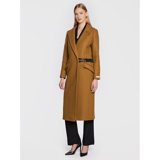 Ted Baker Płaszcz wełniany Frejia 264208 Brązowy Regular Fit ze sklepu MODIVO w kategorii Płaszcze damskie - zdjęcie 182719362