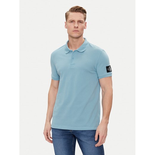 Calvin Klein Jeans Polo J30J323394 Niebieski Regular Fit ze sklepu MODIVO w kategorii T-shirty męskie - zdjęcie 182719460