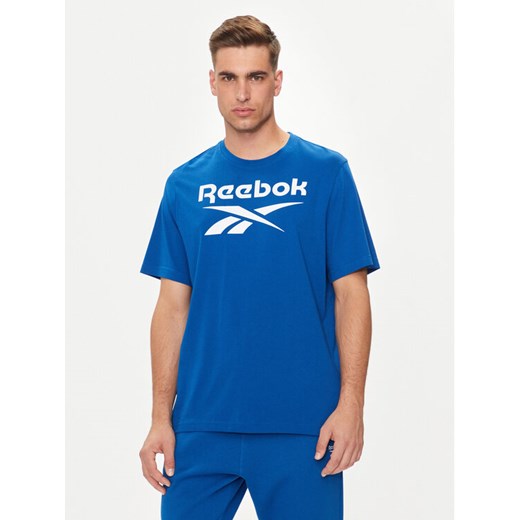 Reebok T-Shirt Big Stacked Logo 100071174 Granatowy Regular Fit Reebok M MODIVO