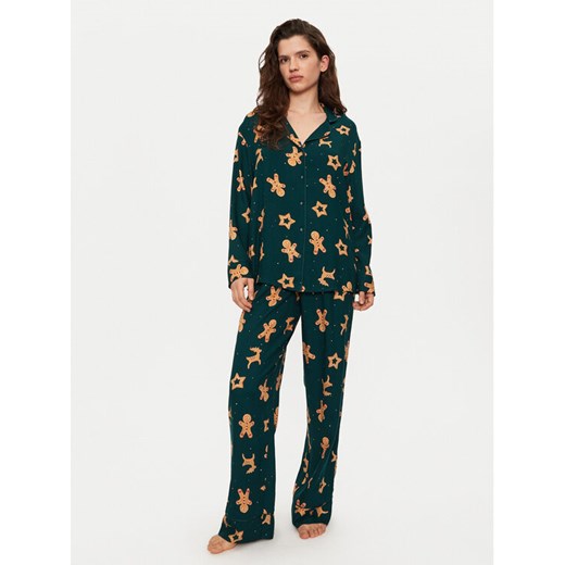 Hunkemöller Piżama 300547 Zielony Relaxed Fit ze sklepu MODIVO w kategorii Piżamy damskie - zdjęcie 182719632