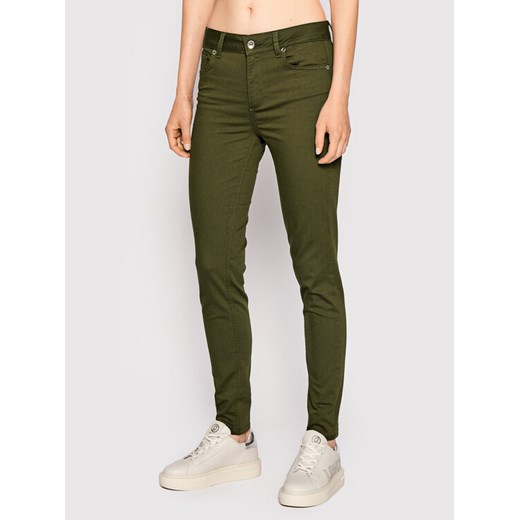 Liu Jo Spodnie materiałowe WF2362 T7144 Zielony Skinny Fit ze sklepu MODIVO w kategorii Spodnie damskie - zdjęcie 182719643