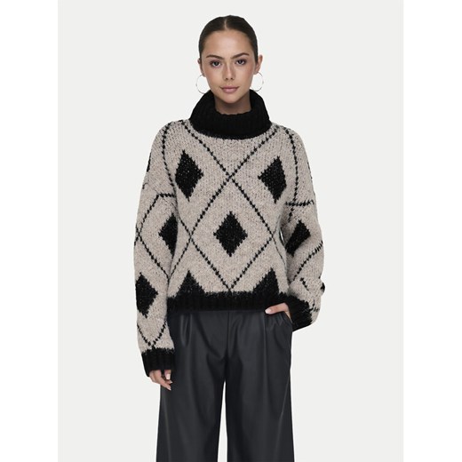 JDY Golf Zoey 15330718 Beżowy Loose Fit ze sklepu MODIVO w kategorii Swetry damskie - zdjęcie 182719681