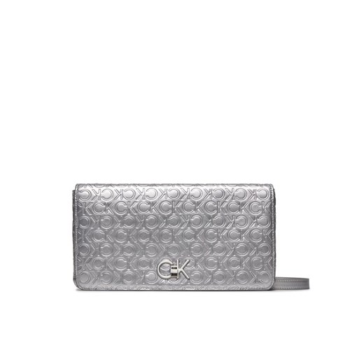 Calvin Klein Torebka Re-Lock Double Gusette_Emb K60K611338 Srebrny ze sklepu MODIVO w kategorii Listonoszki - zdjęcie 182719790