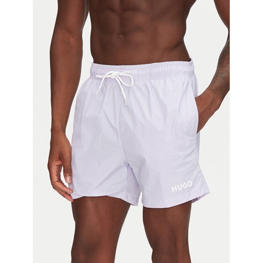 HUGO Szorty kąpielowe Haiti 50469312 Fioletowy Regular Fit ze sklepu MODIVO w kategorii Kąpielówki - zdjęcie 182719814