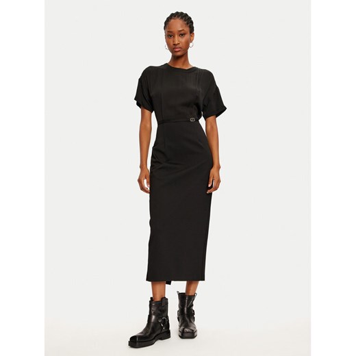 TWINSET Sukienka dzianinowa 242TP2402 Czarny Loose Fit ze sklepu MODIVO w kategorii Sukienki - zdjęcie 182720063