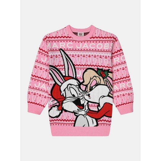 Marc Jacobs Sukienka dzianinowa LOONEY TUNES W12454 Różowy Regular Fit ze sklepu MODIVO w kategorii Sukienki dziewczęce - zdjęcie 182720072