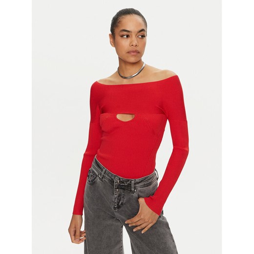 PINKO Sweter Amaranto 102799 A170 Czerwony Slim Fit ze sklepu MODIVO w kategorii Swetry damskie - zdjęcie 182720133