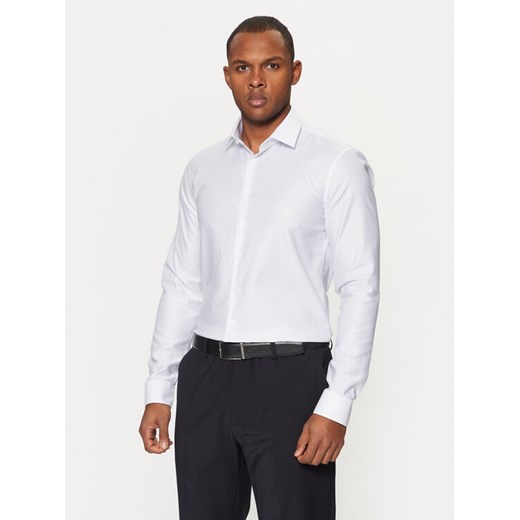 Calvin Klein Koszula K10K113855 Biały Slim Fit ze sklepu MODIVO w kategorii Koszule męskie - zdjęcie 182720144