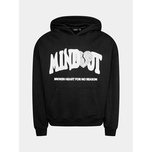 Mindout Bluza Broken Heart Czarny Boxy Fit ze sklepu MODIVO w kategorii Bluzy męskie - zdjęcie 182720243