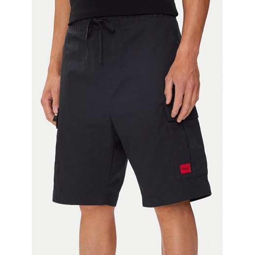 Hugo Szorty materiałowe Garlio242 50510594 Czarny Regular Fit ze sklepu MODIVO w kategorii Spodenki męskie - zdjęcie 182720270