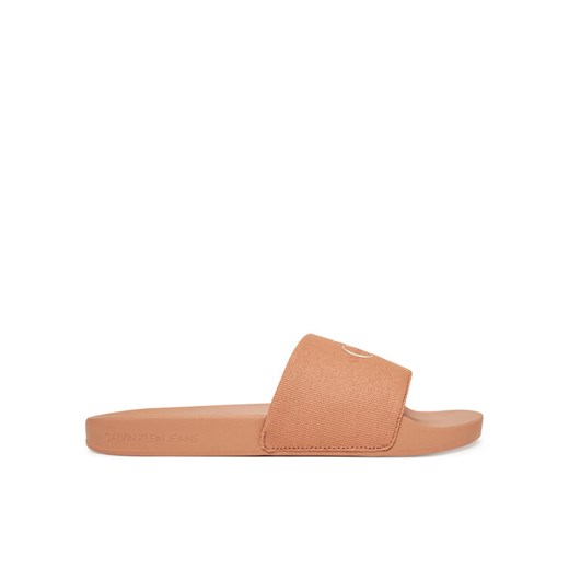 Calvin Klein Jeans Klapki Slide Monogram Wn YW0YW01835 Koralowy ze sklepu MODIVO w kategorii Klapki damskie - zdjęcie 182720344