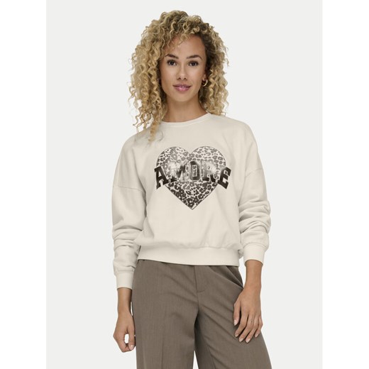 ONLY Bluza Lauren 15339833 Beżowy Regular Fit ze sklepu MODIVO w kategorii Bluzy damskie - zdjęcie 182720513