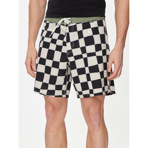 Vans Szorty kąpielowe Mte The Daily Check Boardshort VN0007XS Écru Regular Fit ze sklepu MODIVO w kategorii Kąpielówki - zdjęcie 182720653
