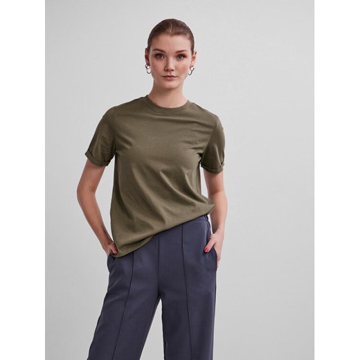 Pieces T-Shirt Ria 17086970 Zielony Regular Fit ze sklepu MODIVO w kategorii Bluzki damskie - zdjęcie 182720720