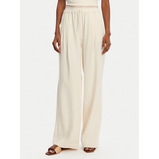 Marella Spodnie materiałowe Fred 2513131085 Écru Wide Leg ze sklepu MODIVO w kategorii Spodnie damskie - zdjęcie 182720760