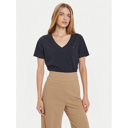 Tommy Hilfiger T-Shirt WW0WW44177 Granatowy Regular Fit ze sklepu MODIVO w kategorii Bluzki damskie - zdjęcie 182720830